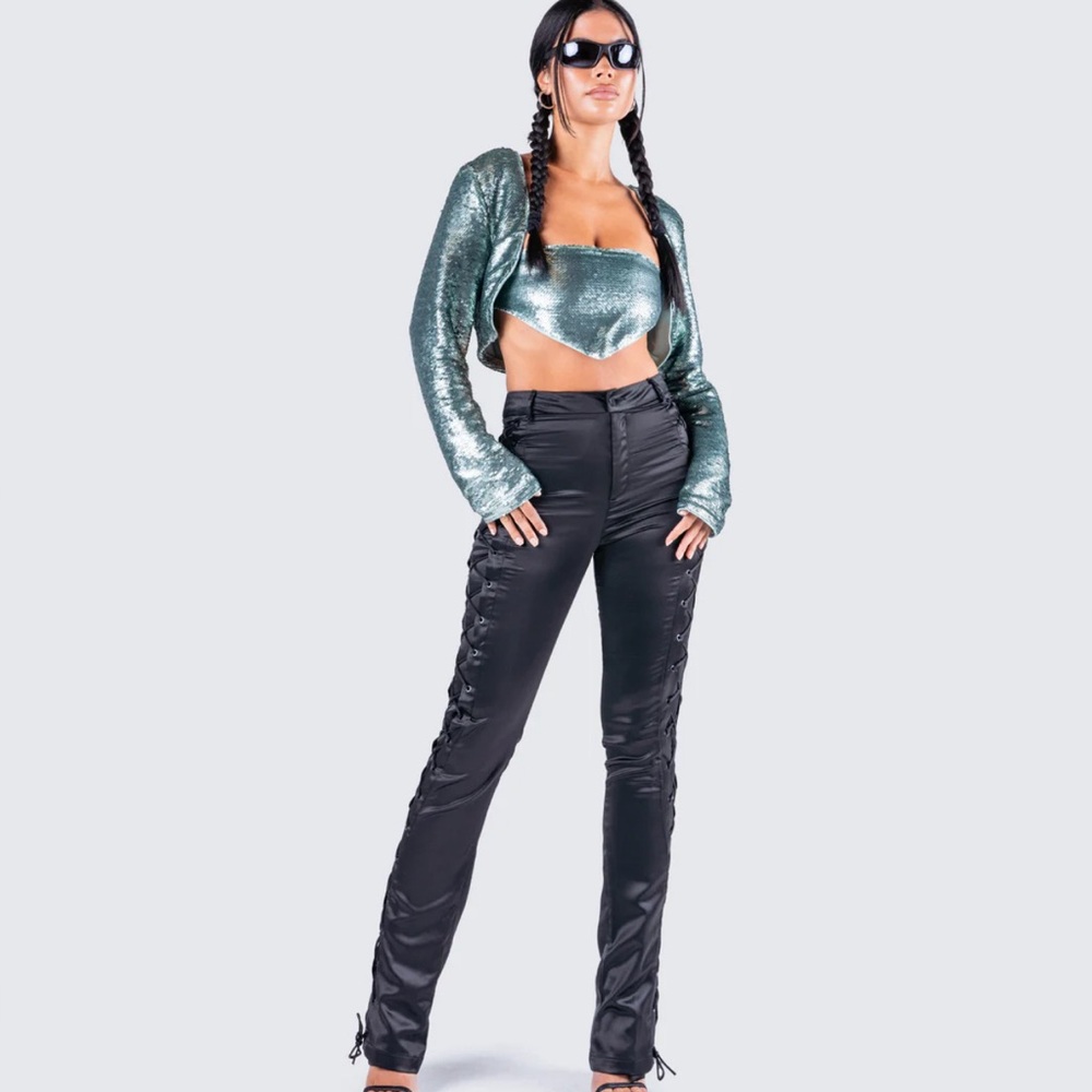 Millie Sequin Triangle Top And Shrug Set - image 4